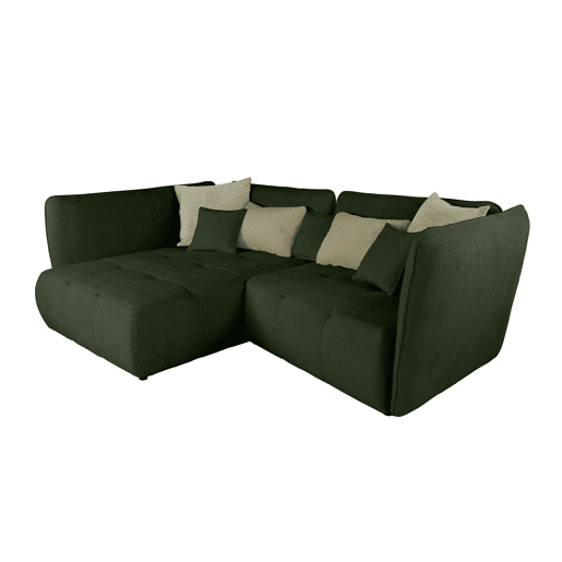 Chaise longue esquerda SOPHIE cor verde e branco