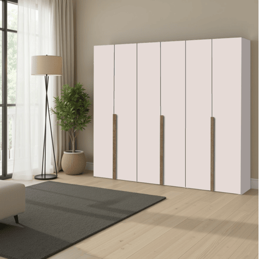 Roupeiro SWING 230x240cm 6 portas batentes cor bege