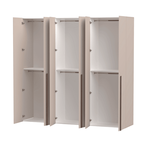 Roupeiro SWING 230x240cm 6 portas batentes cor bege