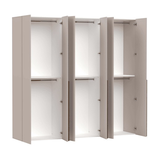 Roupeiro SWING 230x240cm 6 portas batentes cor bege