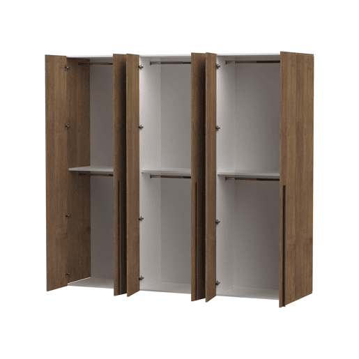 Roupeiro SWING 240x230cm 6 portas batentes carvalho rústico