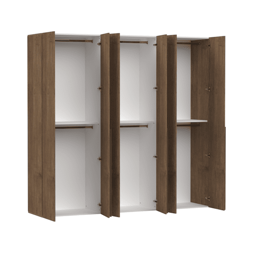 Roupeiro SWING 240x230cm 6 portas batentes carvalho rústico