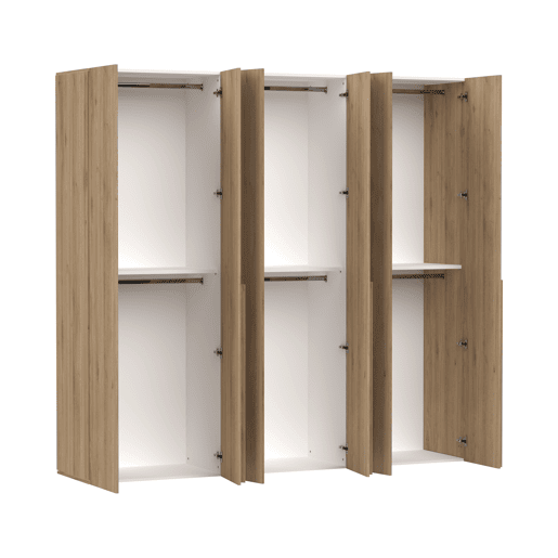Roupeiro SWING 230x240cm 6 portas batentes carvalho
