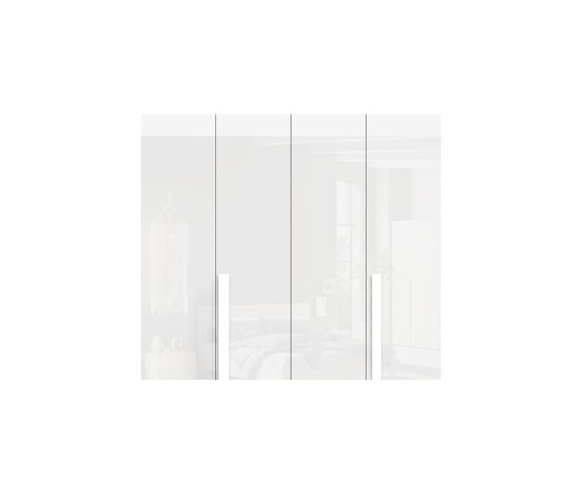 Armario swing 180x230cm 4 puertas batientes lacado blanco brillo