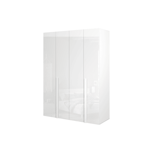 Roupeiro SWING 230x180cm 4 portas batentes branco lacado
