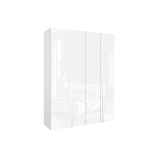 Roupeiro SWING 230x180cm 4 portas batentes branco lacado