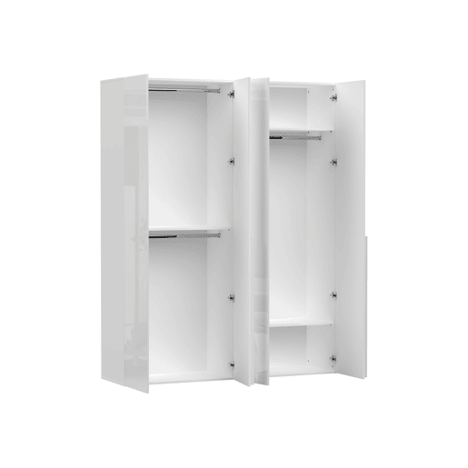 Roupeiro SWING 230x180cm 4 portas batentes branco lacado