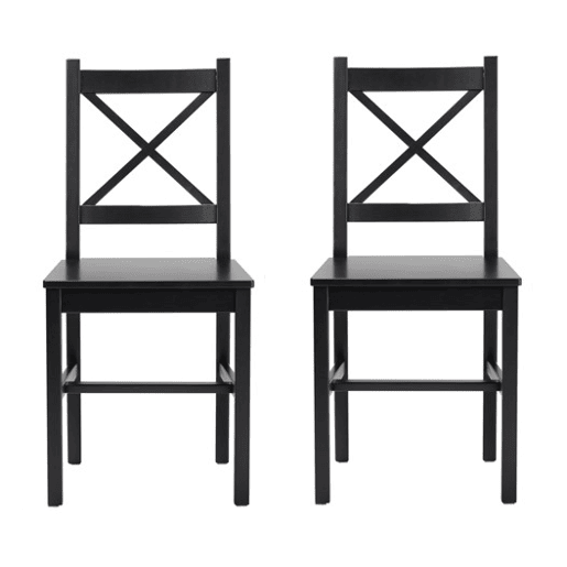 Conjunto de 2 cadeiras de cozinha VALERY preto