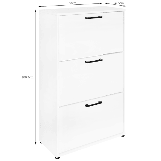 Sapateira PRIMUS com 3 gavetas 108,3x58x26,5cm branco Sapateira PRIMUS com 3 gavetas 108,3x58x26,5cm branco