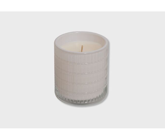 Vela vaso perfumada relieve white pearl 9x8cm