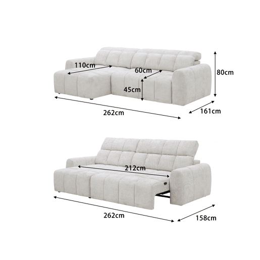 Chaise longue esquerda BUBBLE cor cinza Chaise longue esquerda BUBBLE cor cinza