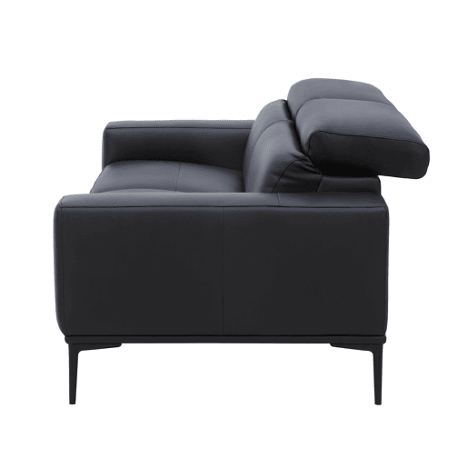 Sofá 3 lugares fixo em pele ESME cor preto