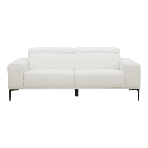 Sofá 3 lugares fixo em pele ESME cor branco
