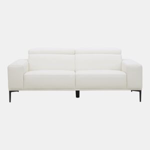 Sofá 3 lugares fixo em pele ESME cor branco