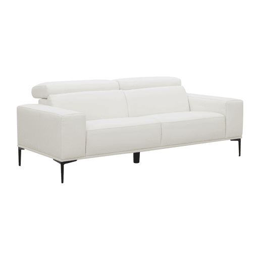 Sofá 3 lugares fixo em pele ESME cor branco
