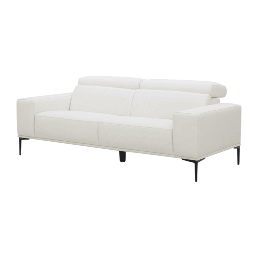 Sofá 3 lugares fixo em pele ESME cor branco