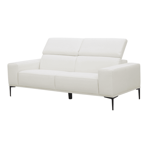 Sofá 3 lugares fixo em pele ESME cor branco
