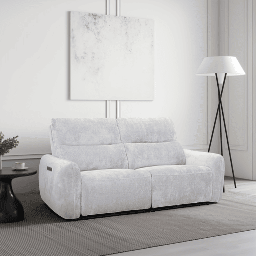 Sofá de 3 lugares relax elétrico NUBE cor cinza claro