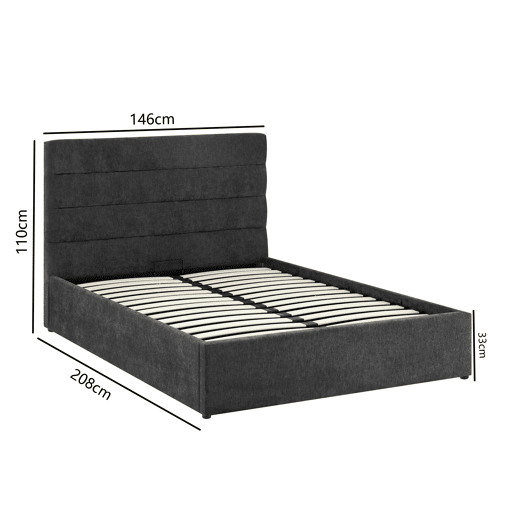 Cama abatível HORIZON 135x190cm cinza escuro