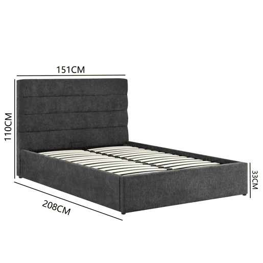 Cama abatível HORIZON 140x190cm cinza escuro