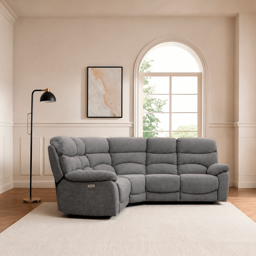 Sofá de canto relax elétrico ESPRIT cor cinza escuro Sofá de canto relax elétrico ESPRIT cor cinza escuro