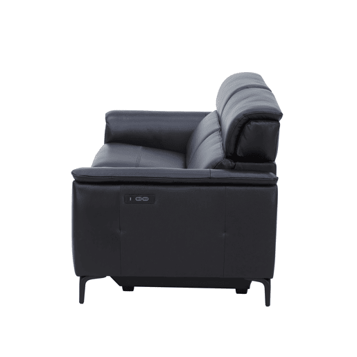Sofá de 3 lugares relax elétrico ELIAN em pele cor preto Sofá de 3 lugares relax elétrico ELIAN em pele cor preto