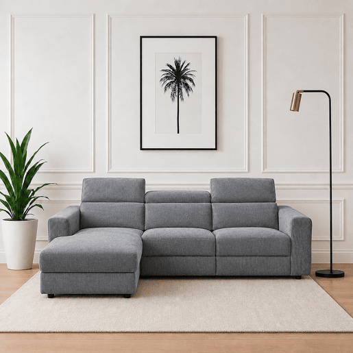 Chaise longue esquerda relax elétrico LEXI cor cinza Chaise longue esquerda relax elétrico LEXI cor cinza