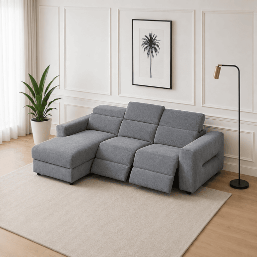 Chaise longue esquerda relax elétrico LEXI cor cinza Chaise longue esquerda relax elétrico LEXI cor cinza