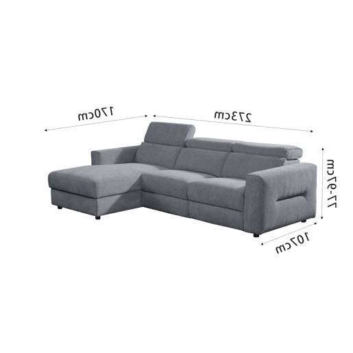 Chaise longue esquerda relax elétrico LEXI cor cinza Chaise longue esquerda relax elétrico LEXI cor cinza