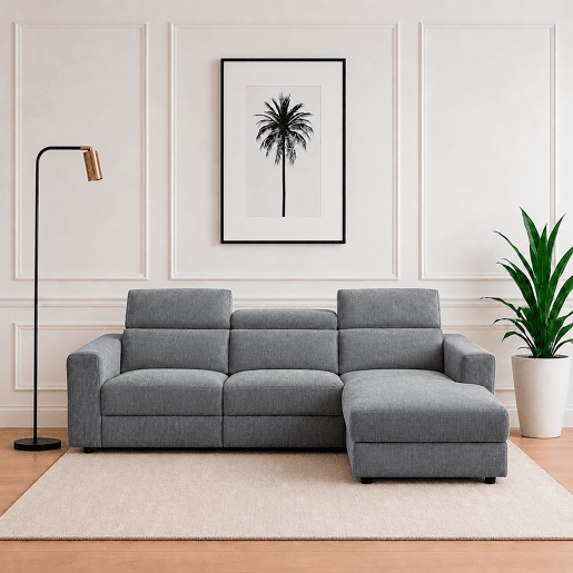 Chaise longue direita relax elétrico LEXI cor cinza