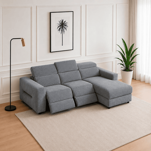 Chaise longue direita relax elétrico LEXI cor cinza