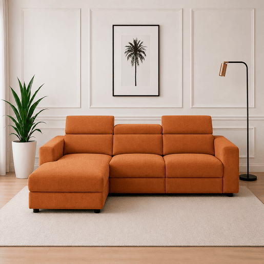Chaise longue esquerda relax elétrico LEXI cor terracota Chaise longue esquerda relax elétrico LEXI cor terracota