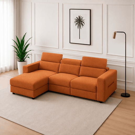 Chaise longue esquerda relax elétrico LEXI cor terracota Chaise longue esquerda relax elétrico LEXI cor terracota