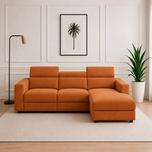 Chaise longue direita relax elétrico LEXI cor terracota