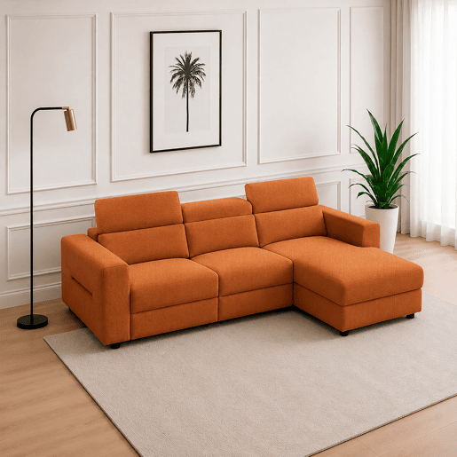 Chaise longue direita relax elétrico LEXI cor terracota