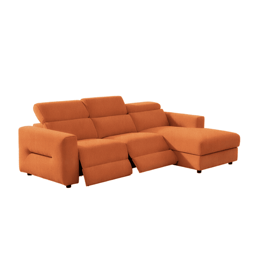 Chaise longue direita relax elétrico LEXI cor terracota