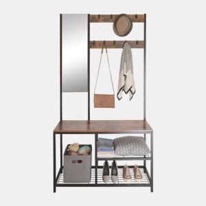 Cabide e sapateira DIELE II 185x98x36cm em metal e madeira