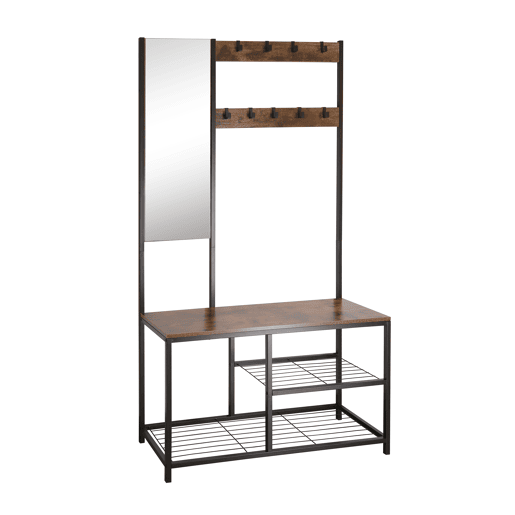 Cabide e sapateira DIELE II 185x98x36cm em metal e madeira