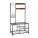 Perchero zapatero DIELE II 185x98x36cm metal y madera Perchero zapatero DIELE II 185x98x36cm metal y madera Marrón