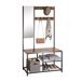 Perchero zapatero DIELE II 185x98x36cm metal y madera Perchero zapatero DIELE II 185x98x36cm metal y madera Marrón