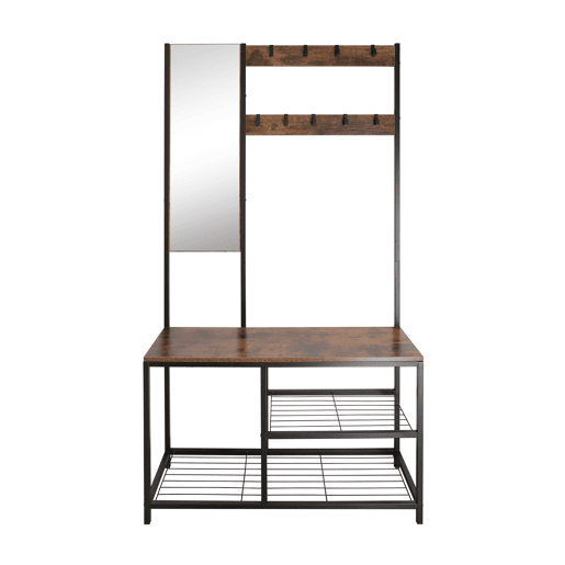 Cabide e sapateira DIELE II 185x98x36cm em metal e madeira