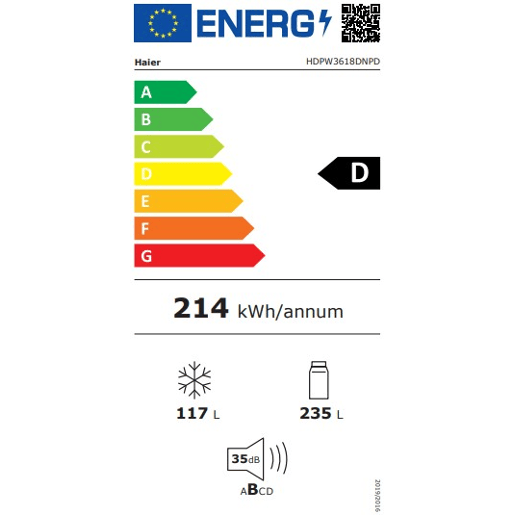 Combinado HAIER HDPW3618DNPD 352 litros No Frost Combinado HAIER HDPW3618DNPD 352 litros No Frost