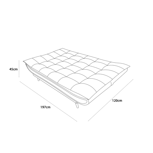 Sofá cama 3 lugares MARIE II cor castanho