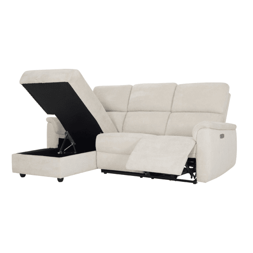 Chaise longue esquerda relax elétrico KATY cor bege
