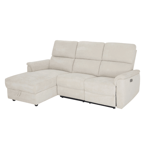 Chaise longue esquerda relax elétrico KATY cor bege