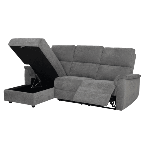 Chaise longue esquerda relax elétrico KATY cor cinza Chaise longue esquerda relax elétrico KATY cor cinza