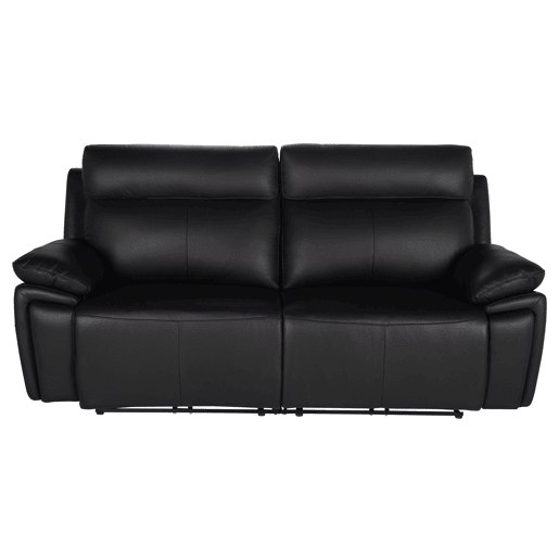 Sofá 3 lugares relax elétrico REMY em pele cor preto