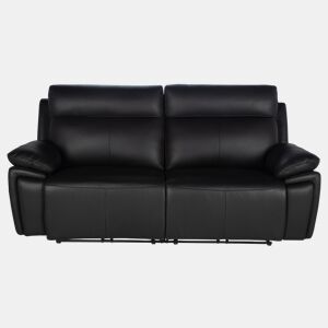 Sofá 3 lugares relax elétrico REMY em pele cor preto