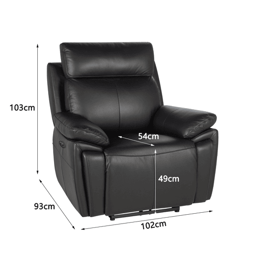 Cadeirão relax elétrico REMY em pele cor preto Cadeirão relax elétrico REMY em pele cor preto
