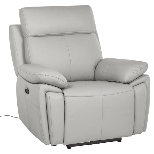 Cadeirão relax elétrico REMY em pele cor cinza Cadeirão relax elétrico REMY em pele cor cinza